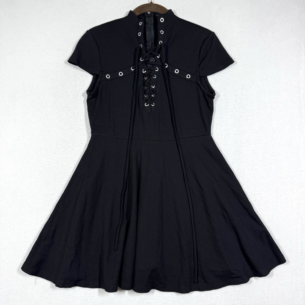 Killstar Dress Womens Medium Tied Up Skater Lace Up Mini Witchy Goth Grunge